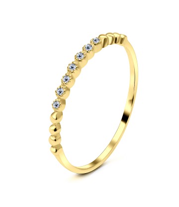 Gold Plated CZ Silver Rings NSR-2427-GP